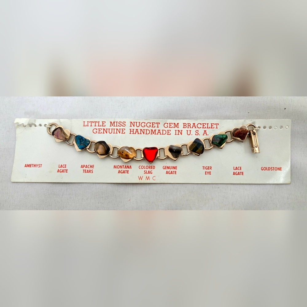 Vintage Little Miss Nugget Gem Bracelet on Card Gemstones